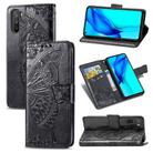 For Huawei Mate 40 Lite / Maimang 9 Butterfly Love Flower Embossed Horizontal Flip Leather Case with Holder & Card Slots & Wallet & Lanyard(Black) - 1