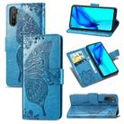 For Huawei Mate 40 Lite / Maimang 9 Butterfly Love Flower Embossed Horizontal Flip Leather Case with Holder & Card Slots & Wallet & Lanyard(Blue) - 1