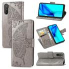 For Huawei Mate 40 Lite / Maimang 9 Butterfly Love Flower Embossed Horizontal Flip Leather Case with Holder & Card Slots & Wallet & Lanyard(Gray) - 1