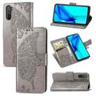 For Huawei Mate 40 Lite / Maimang 9 Butterfly Love Flower Embossed Horizontal Flip Leather Case with Holder & Card Slots & Wallet & Lanyard(Gray) - 1