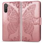 For Huawei Mate 40 Lite / Maimang 9 Butterfly Love Flower Embossed Horizontal Flip Leather Case with Holder & Card Slots & Wallet & Lanyard(Rose Gold) - 4