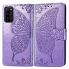 For Huawei Honor 30 Lite Butterfly Love Flower Embossed Horizontal Flip Leather Case with Holder & Card Slots & Wallet & Lanyard(Light Purple) - 4