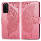 For Huawei Honor 30 Lite Butterfly Love Flower Embossed Horizontal Flip Leather Case with Holder & Card Slots & Wallet & Lanyard(Pink) - 4