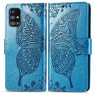 For Samsung Galaxy M31s Butterfly Love Flower Embossed Horizontal Flip Leather Case with Holder & Card Slots & Wallet & Lanyard(Blue) - 3