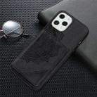 For iPhone 12 / 12 Pro Mandala Embossed Magnetic Cloth Case with Holder & Card Slots & Wallet & Photo Frame(Black) - 2