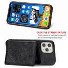 For iPhone 12 / 12 Pro Mandala Embossed Magnetic Cloth Case with Holder & Card Slots & Wallet & Photo Frame(Black) - 3