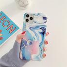 For iPhone 12 / 12 Pro Ocean Wave Coral TPU Smooth Marbled IMD Mobile Phone Case(Blue SD3) - 1