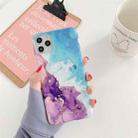 For iPhone 12 / 12 Pro Ocean Wave Coral TPU Smooth Marbled IMD Mobile Phone Case(Purple SD5) - 1