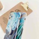 For iPhone 12 Pro Max Ocean Wave Coral IMD Smooth Marbled Mobile Phone Case with Folding Holder(Blue SA3) - 5