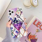 For iPhone 12 mini Plating Geometric Flower Series IMD TPU Mobile Phone Case(Purple PH3) - 1