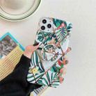 For iPhone 12 mini Plating Geometric Flower Series IMD Mobile Phone Case With Folding Stand(Green PB2) - 1