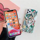 For iPhone 12 / 12 Pro Plating Geometric Flower Series IMD Mobile Phone Case With Folding Stand(Pink PB4) - 2