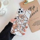 For iPhone 12 Pro Max Plating Geometric Flower Series IMD Mobile Phone Case With Folding Stand(Gold PB1) - 1