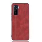 For Vivo iQOO 5 5G Shockproof Sewing Cow Pattern Skin PC + PU + TPU Case(Red) - 2
