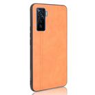 For Vivo iQOO 5 5G Shockproof Sewing Cow Pattern Skin PC + PU + TPU Case(Orange) - 3