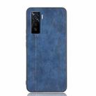 For Vivo iQOO 5 5G Shockproof Sewing Cow Pattern Skin PC + PU + TPU Case(Blue) - 2