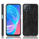 For OPPO A72 5G Shockproof Sewing Cow Pattern Skin PC + PU + TPU Case(Black) - 1
