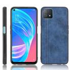For OPPO A72 5G Shockproof Sewing Cow Pattern Skin PC + PU + TPU Case(Blue) - 1
