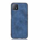 For OPPO A72 5G Shockproof Sewing Cow Pattern Skin PC + PU + TPU Case(Blue) - 2
