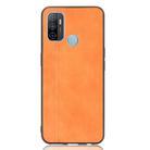 For OPPO A53 Shockproof Sewing Cow Pattern Skin PC + PU + TPU Case(Orange) - 2