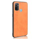 For OPPO A53 Shockproof Sewing Cow Pattern Skin PC + PU + TPU Case(Orange) - 3
