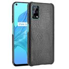 For OPPO Realme V5 5G Shockproof Crocodile Texture PC + PU Case(Black) - 1