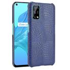 For OPPO Realme V5 5G Shockproof Crocodile Texture PC + PU Case(Blue) - 1
