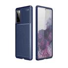 For Samsung Galaxy S20 Fan-Edition Carbon Fiber Texture Shockproof TPU Case(Blue) - 1
