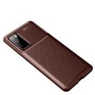 For Samsung Galaxy S20 Fan-Edition Carbon Fiber Texture Shockproof TPU Case(Brown) - 2