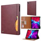 For iPad Air 2022 / 2020 10.9 Knead Skin Texture Horizontal Flip Leather Case with Photo Frame & Holder & Card Slots & Wallet(Wine Red) - 1