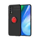 For OPPO Realme 7 Metal Ring Holder 360 Degree Rotating TPU Case(Black+Red) - 1