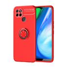 For OPPO Realme V3 Metal Ring Holder 360 Degree Rotating TPU Case(Red+Red) - 1