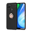 For OPPO Realme V3 Metal Ring Holder 360 Degree Rotating TPU Case(Black+Rose Gold) - 1