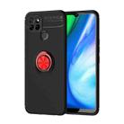 For OPPO Realme V3 Metal Ring Holder 360 Degree Rotating TPU Case(Black+Red) - 1