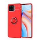For OPPO F17 Pro Metal Ring Holder 360 Degree Rotating TPU Case(Red+Red) - 1