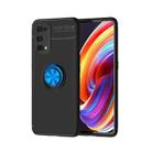 For OPPO Realme X7Pro Metal Ring Holder 360 Degree Rotating TPU Case(Black+Blue) - 1