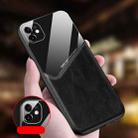 For iPhone 12 Pro Max All-inclusive Leather + Organic Glass Phone Case with Metal Iron Sheet(Black) - 1