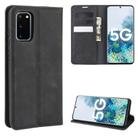 For Samsung Galaxy S20 FE 4G / 5G Retro-skin Business Magnetic Suction Leather Case with Holder & Card Slots & Wallet(Black) - 1