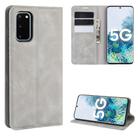 For Samsung Galaxy S20 FE 4G / 5G Retro-skin Business Magnetic Suction Leather Case with Holder & Card Slots & Wallet(Grey) - 1