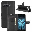 For Asus ROG Phone 3 ZS661KS Litchi Texture Horizontal Flip Protective Case with Holder & Card Slots & Wallet(Black) - 1