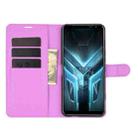 For Asus ROG Phone 3 ZS661KS Litchi Texture Horizontal Flip Protective Case with Holder & Card Slots & Wallet(Purple) - 3