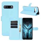 For Asus ROG Phone 3 ZS661KS Litchi Texture Horizontal Flip Protective Case with Holder & Card Slots & Wallet(Blue) - 1