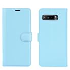 For Asus ROG Phone 3 ZS661KS Litchi Texture Horizontal Flip Protective Case with Holder & Card Slots & Wallet(Blue) - 1