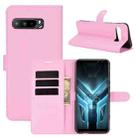 For Asus ROG Phone 3 ZS661KS Litchi Texture Horizontal Flip Protective Case with Holder & Card Slots & Wallet(Pink) - 1