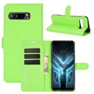 For Asus ROG Phone 3 ZS661KS Litchi Texture Horizontal Flip Protective Case with Holder & Card Slots & Wallet(Green) - 1
