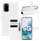 For Samsung Galaxy S20 FE 4G / 5G Litchi Texture Horizontal Flip Protective Case with Holder & Card Slots & Wallet(White) - 1