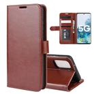For Samsung Galaxy S20 FE 4G / 5G R64 Texture Single Horizontal Flip Protective Case with Holder & Card Slots & Wallet& Photo Frame(Brown) - 1