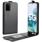 For Samsung Galaxy S20 FE (4G/5G) / S20 Lite R64 Texture Single Vertical Flip Leather Protective Case with Card Slots & Photo Frame(Black) - 1