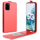 For Samsung Galaxy S20 FE (4G/5G) / S20 Lite R64 Texture Single Vertical Flip Leather Protective Case with Card Slots & Photo Frame(Red) - 1
