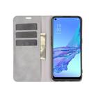 For OPPO A53 2020/OPPO A32 2020 Retro-skin Business Magnetic Suction Leather Case with Holder & Card Slots & Wallet(Grey) - 3